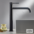 TECH LA TORRE High Washbasin Mixer With Pop-Up Waste Black Matt